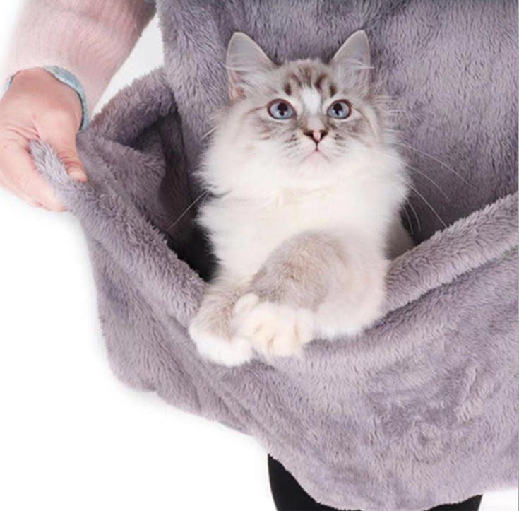 Pet Backpack for Dogs and Cats, Fleece Double Shoulder Bag
