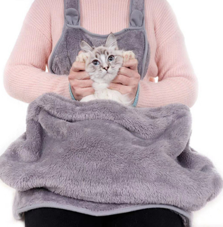 Pet Backpack for Dogs and Cats, Fleece Double Shoulder Bag