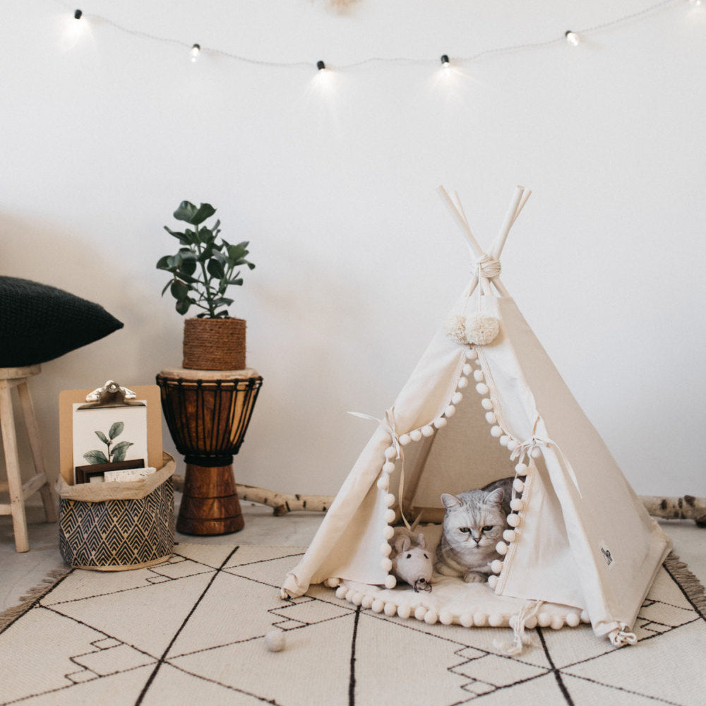 Pet Bed Tent with Breathable Wooden Frame for Dogs/Cats